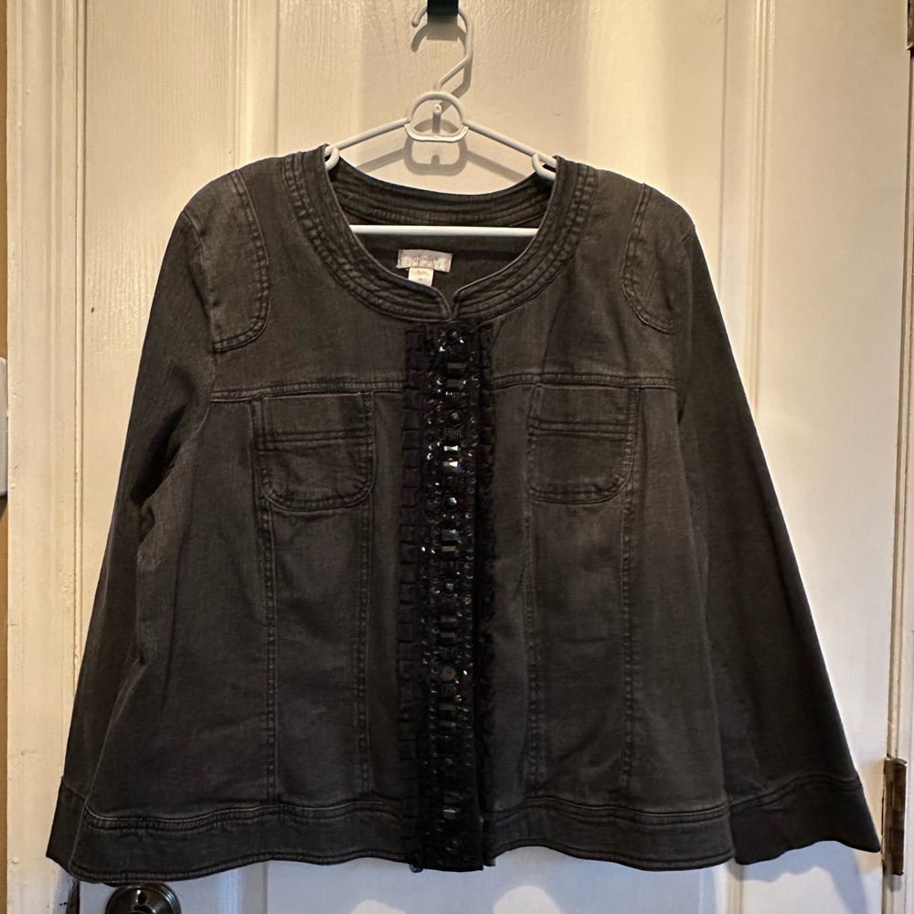 Women's Black Wash Denim Jacket